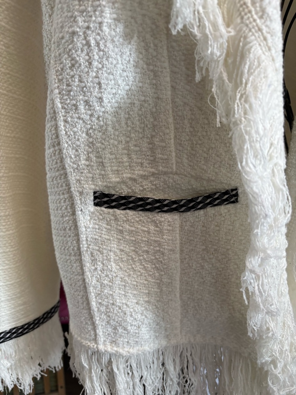 NIC+ZOE White Fringe Open-Front Cardigan Jacket/Blazer 1X - Picture 2 of 11